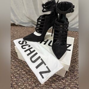 SCHUTZ Black Strappy Heels